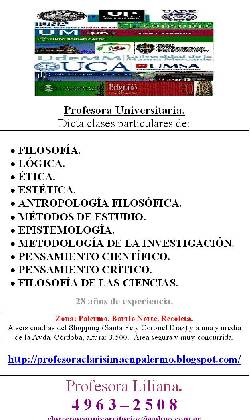 Clases de Epistemologa 4963-2508 Barrio Norte Palermo  C.A.B.A.(Capital Federal), Argentina