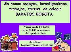  Se hacen ensayos, investigaciones, trabajos, tareas   BOGOTA, Colombia