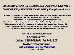 asesoria rup registro de proponentes como me inscribo Bogota, Colombia