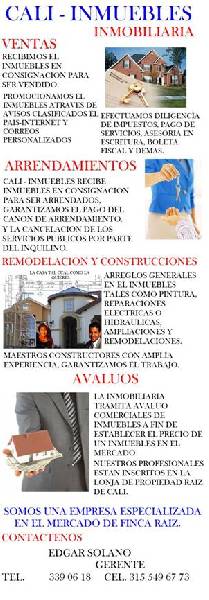 VENDEMOS Y ARRENDAMOS CASAS-APARTAMENTOS-FINCAS. Cali, Colombia