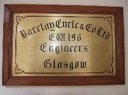 PLACA DE BRONCE DE BUQUE, ENMARCADO EN MADERA CAOBA. GANDIA, ESPAA
